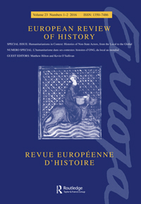 Cover image for European Review of History: Revue européenne d'histoire, Volume 23, Issue 1-2, 2016