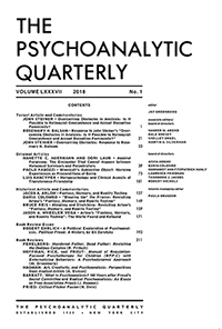 Cover image for The Psychoanalytic Quarterly, Volume 87, Issue 1, 2018