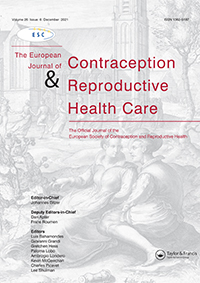 Cover image for The European Journal of Contraception & Reproductive Health Care, Volume 26, Issue 6, 2021