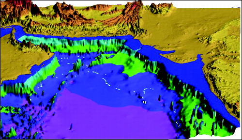 Figure 5. Bathymetry map in and around the study region.