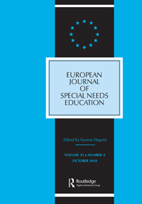 Cover image for European Journal of Special Needs Education, Volume 33, Issue 4, 2018
