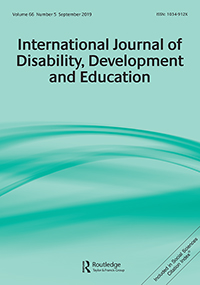 Cover image for International Journal of Disability, Development and Education, Volume 66, Issue 5, 2019