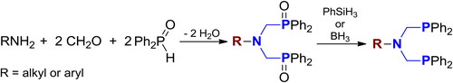 Scheme 164. Preparation of P2,N-acetals by reduction of products from the Kabachnik-Fields reaction.