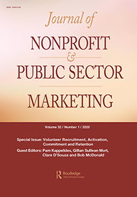 Cover image for Journal of Nonprofit & Public Sector Marketing, Volume 32, Issue 1, 2020