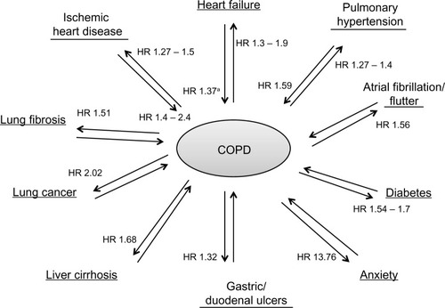 Figure 3 Impact of COPD and comorbidities on mortality.