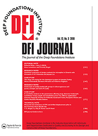 Cover image for DFI Journal - The Journal of the Deep Foundations Institute, Volume 12, Issue 3, 2018