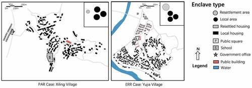Figure 2. Maps of cases of the enclave type.