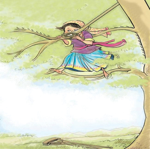 Figure 3. Dichi is sitting on ‘her’ ash tree (Manokaran Citation2015).
