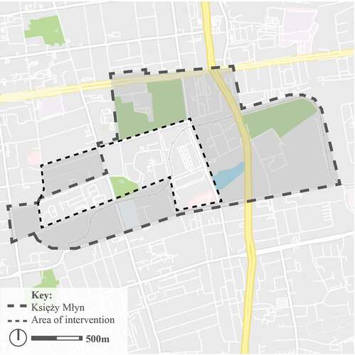 Figure 1. Urban structure of Księży Młyn