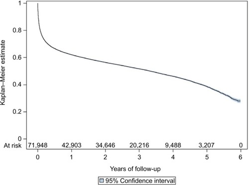 Figure 3 Kaplan–Meier survival curve.