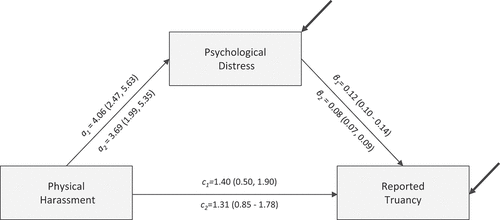Figure 1. Multiple-groups structural equation models for physical and sexual harassment experienced by participants with experiences of homelessness.