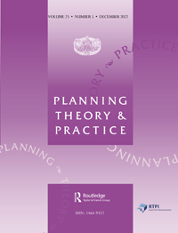 Cover image for Planning Theory & Practice, Volume 23, Issue 5, 2022