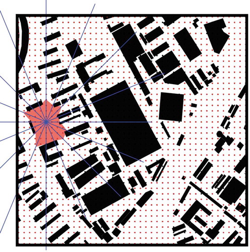 Figure 5. Outlining the external space with high openness at a calculating point