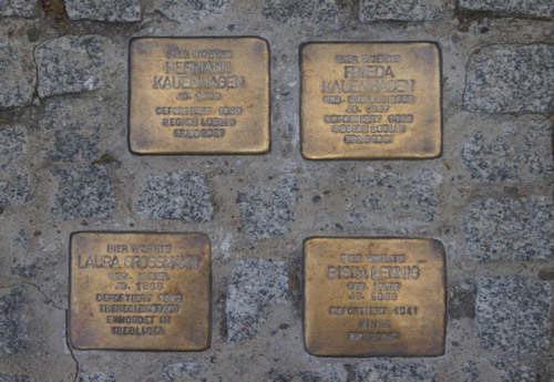 Figure 3. Stolpersteine in West-End district, Frankfurt am Main, Germany [Photography by Natalia Krzyżanowska].