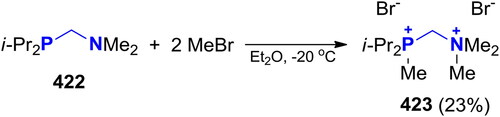 Scheme 243. Reaction of i-Pr2PCH2NMe2 with MeBr.[Citation290]