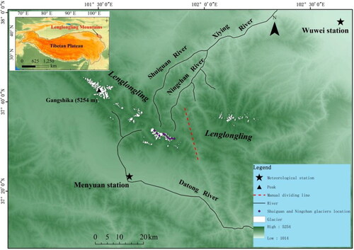 Figure 1. Geographic distribution of the Lenglongling Mountains.