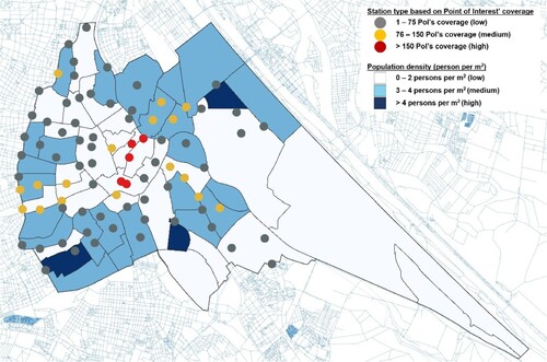 Figure 8. Locations of 82 BS stations in the inner area of Vienna.