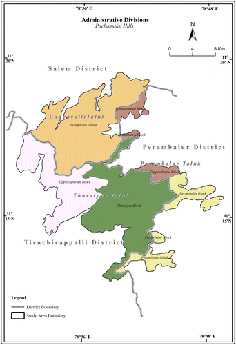 Figure 2. Administrative divisions. Source: Published Survey of India’s Open Series Map.