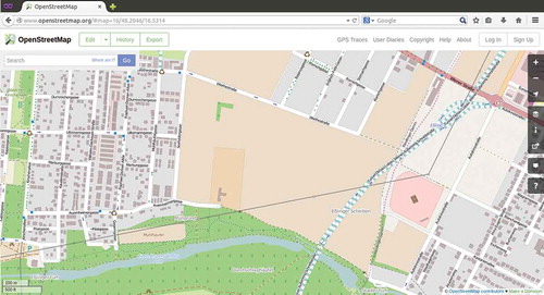 Figure 14. Screenshot of the selected area in OSM.