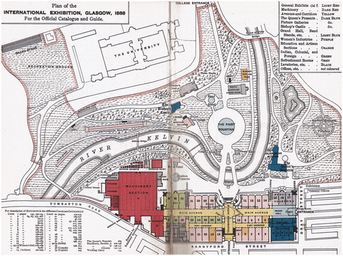 Figure 2. Plan of the Glasgow International Exhibition of 1888 printed in the official guide to the exhibition. By permission of University of Glasgow Library, Special Collections.