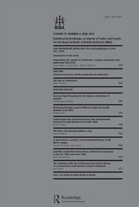 Cover image for The Journal of Architecture, Volume 21, Issue 4, 2016