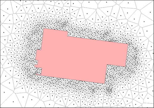 Figure 8. Voronoi diagram of the flood parameters point distribution.