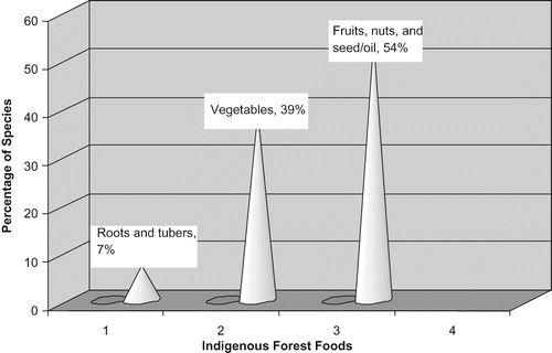 FIGURE 2 Proportions of different categories of indigenous forest foods recorded in Uluguru North and West Usambara Mountains.