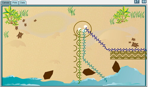 Figure 3 Screenshot of the LbyM web app showing the beginning of a simulation from Unit 1: Sea Turtle Life Cycle.