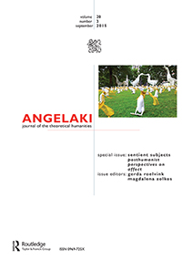 Cover image for Angelaki, Volume 20, Issue 3, 2015