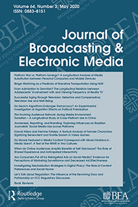 Cover image for Journal of Broadcasting & Electronic Media, Volume 64, Issue 2, 2020