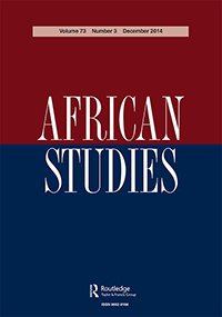 Cover image for African Studies, Volume 73, Issue 3, 2014