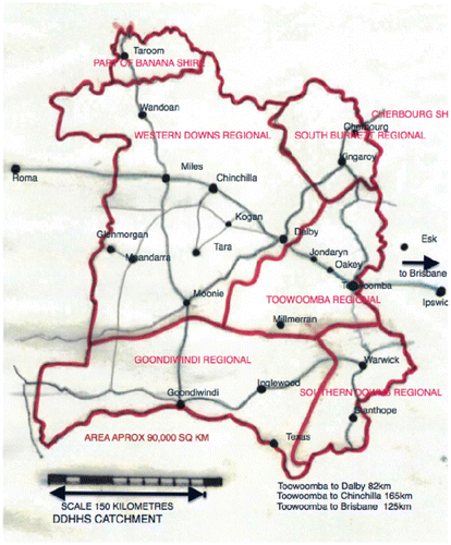 Figure 1. Map DDHHS catchment showing Local Government Areas. Source: Author.