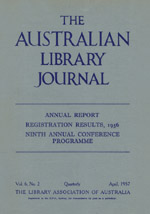 Cover image for The Australian Library Journal, Volume 6, Issue 2, 1957