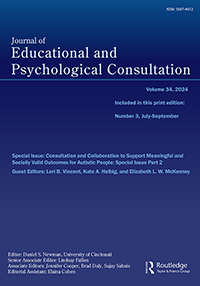 Cover image for Journal of Educational and Psychological Consultation, Volume 34, Issue 3, 2024