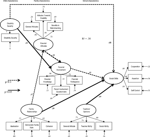 Figure 2 Model of characteristics associated with social skills in children with physical disabilities