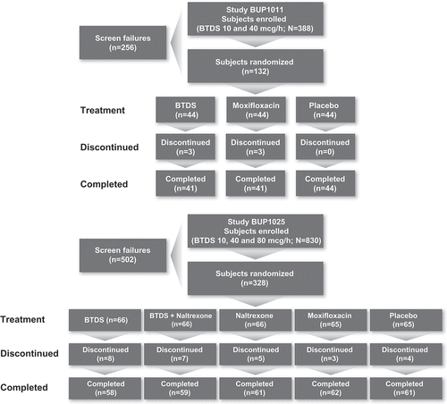 Figure 1. Key differences between Study BUP1011 and BUP1025.