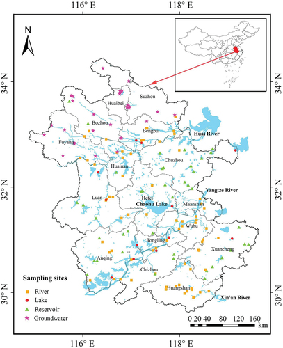 Figure 1. Distribution of sampling points in drinking water sources.