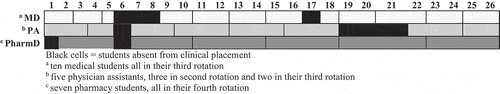 Figure 1. Student clinical placement schedule (2 week intervals).