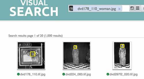 IMAGE 17. An instance of serendipity: searching for the woman’s face in the left hand photo finds a print of her standing and the original negative from which that print was made. Reproduced courtesy of Jacques Toussele and VGG. (a) An instance of serendipity: searching for the woman’s face in the left hand photo finds a print of her standing and the original negative from which that print was made. Using option to show only matching faces. Reproduced courtesy of Jacques Toussele and VGG.