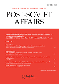Cover image for Post-Soviet Affairs, Volume 36, Issue 5-6, 2020