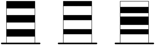 Figure 29. Type of superposition and shape of the voids and solids (based on Figure 28): the alternating superposition of voids and solids that can adopt various shapes based on their used contrast. Source: graphic by author.