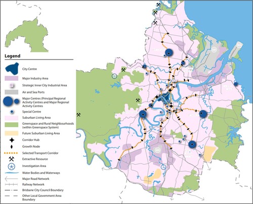 Figure 1. Land Use Strategic Framework Map of Brisbane. Source: Brisbane City Council (Citation2018b).