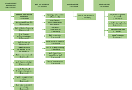 Figure 3. Affinity diagram of comments made by participants in relation to organisational culture.