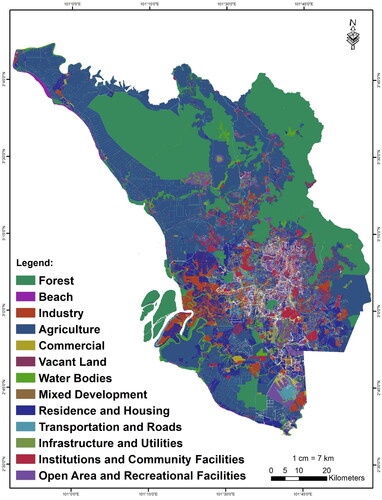 Figure 2. Landuse 2018 for the Selangor, KLFT and PFT areas.Source: MyGDI program [Malaysia Geospatial Data Infrastructure].
