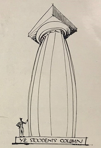 Figure 3. “Ye stoodents’ column” header image. The architect 1, no.1 (1939): 26.