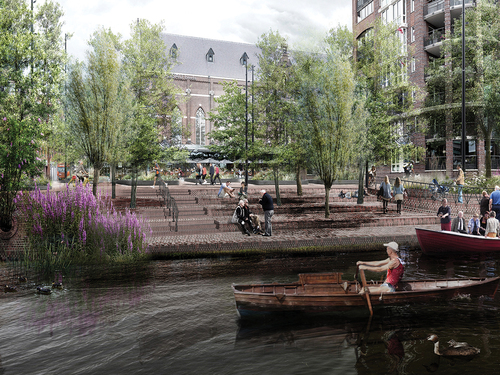 Figure 10. Artist’s impression showing how accessibility to water was incorporated in the GreenQuays project.