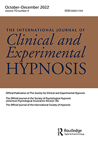 Cover image for International Journal of Clinical and Experimental Hypnosis, Volume 70, Issue 4, 2022