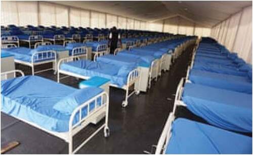 Figure 2. A Covid-19 isolation center without humans at the Sani Abacha Stadium in Kano, Nigeria. Photograph: Aminu Abubakar/AFP via Getty Images The Guardian, 28 April 2020.