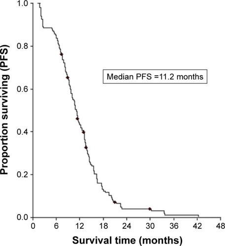 Figure 1 PFS of patients treated with EGFR-TKIs.