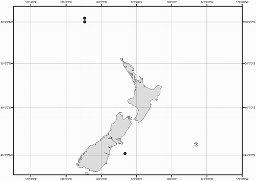 Figure 29 Distribution of Mastigopsis hjorti specimens examined in this study.